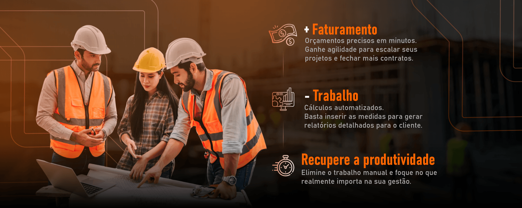 Engenheiro civil analisando planta de obra